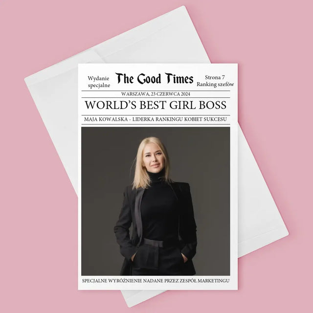 Okładka Magazynu: World’S Best Girl Boss - Kartka z Życzeniami