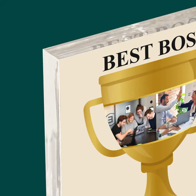 Fotokolaż: Best Boss Puchar - Blok Akrylowy