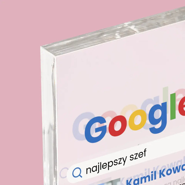 Zdjęcie i Podpis: Najlepszy Szef Wynik Google - Blok Akrylowy