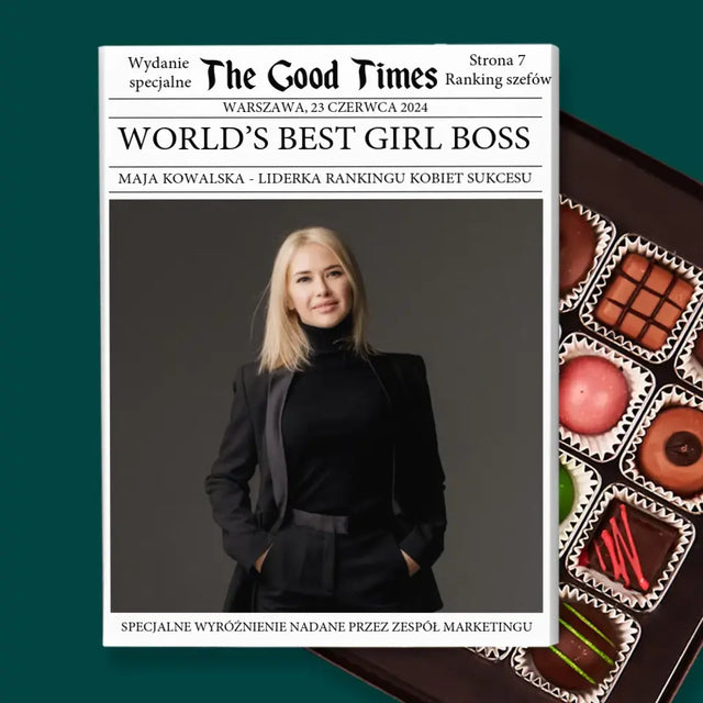 Okładka Magazynu: World’S Best Girl Boss - Personalizowane Praliny