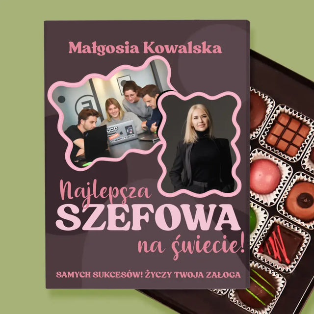 Fotokolaż: Najlepsza Szefowa - Personalizowane Praliny