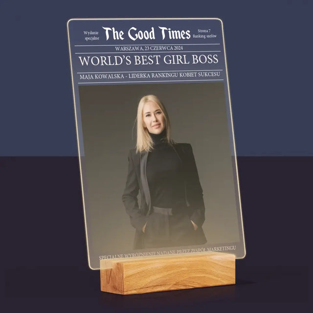 Okładka Magazynu: World’S Best Girl Boss - Wydruk Na Szkle Akrylowym