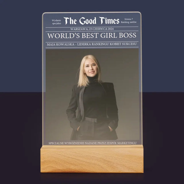 Okładka Magazynu: World’S Best Girl Boss - Wydruk Na Szkle Akrylowym