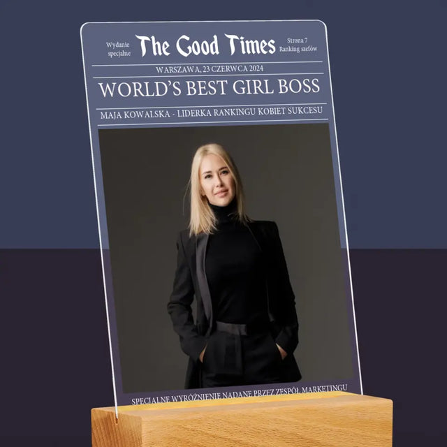 Okładka Magazynu: World’S Best Girl Boss - Wydruk Na Szkle Akrylowym