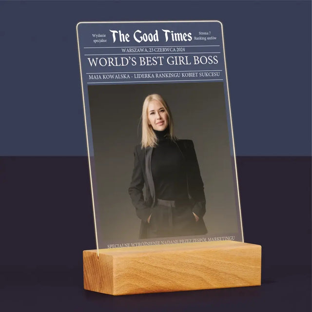 Okładka Magazynu: World’S Best Girl Boss - Wydruk Na Szkle Akrylowym