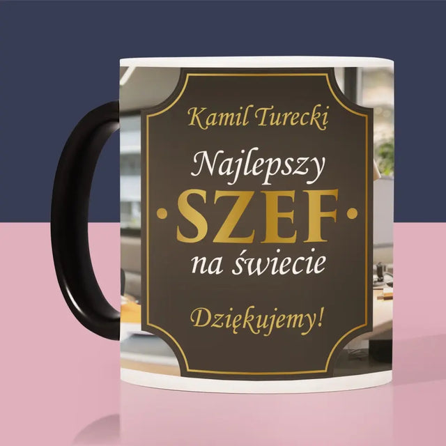 Fotokolaż: Najlepszy Szef Na Świecie - Kubek z Nadrukiem