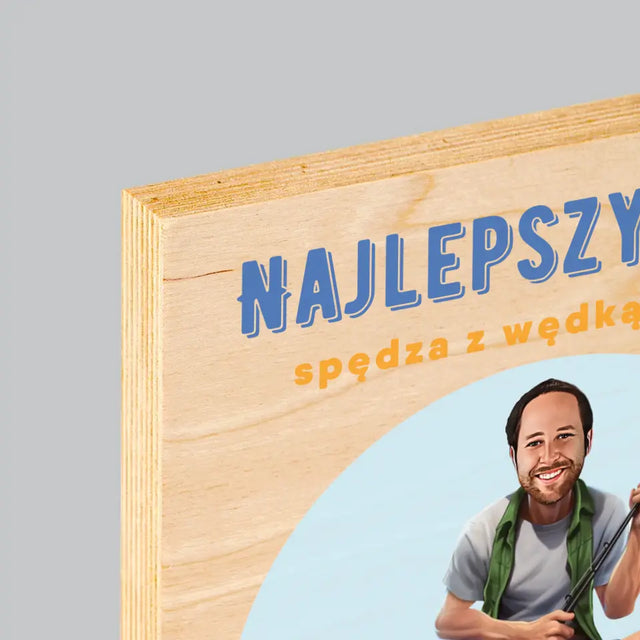 Zdjęcie i Podpis: Najlepszy Czas - Wydruk Na Drewnie