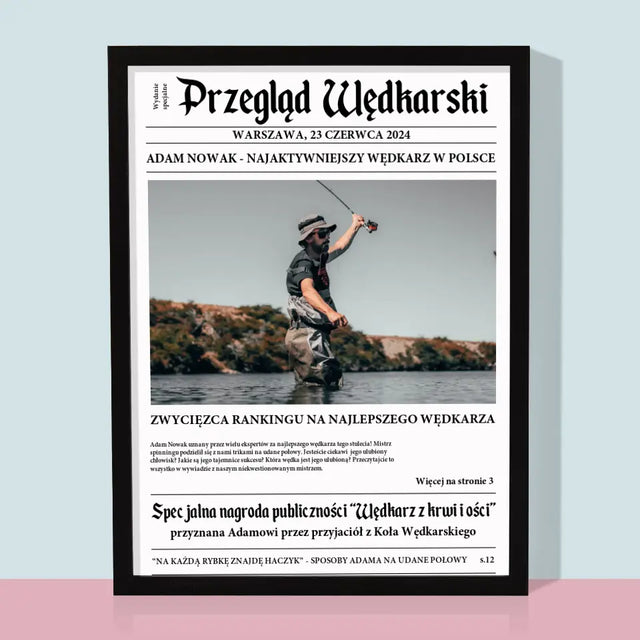 Zdjęcie i Podpis: Przegląd Wędkarski - Wydruk Obramowany