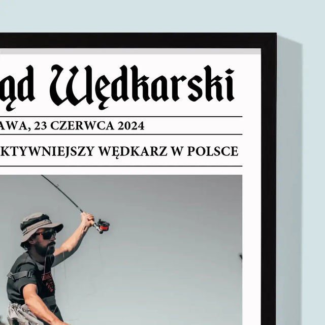 Zdjęcie i Podpis: Przegląd Wędkarski - Wydruk Obramowany