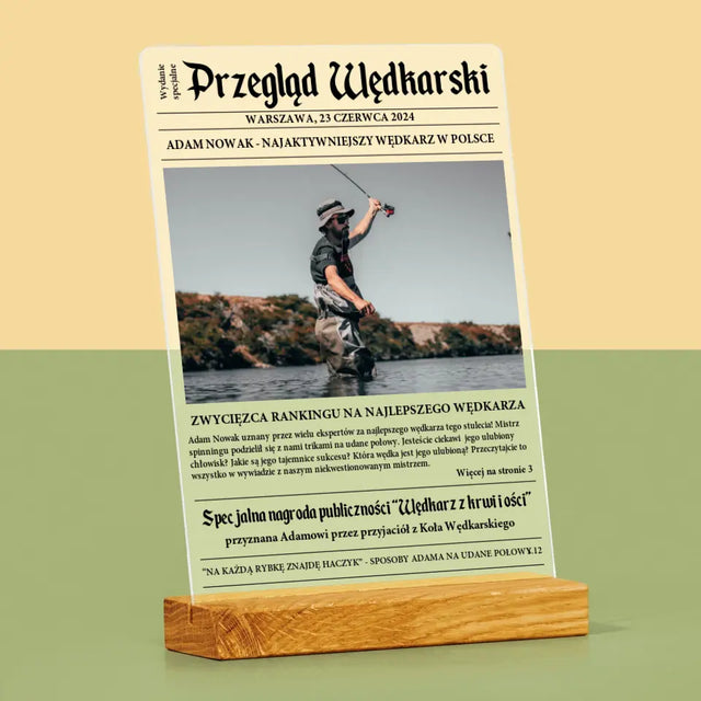 Zdjęcie i Podpis: Przegląd Wędkarski - Wydruk Na Szkle Akrylowym