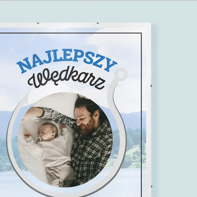 Zdjęcie i Podpis: Najlepszy Wędkarz Tata - Personalizowany Plakat