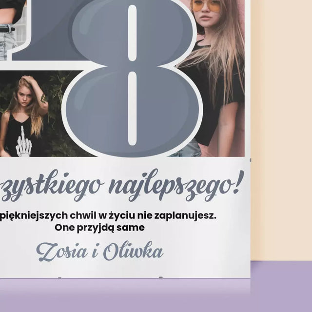 Fotokolaż: 18 Najpiękniejsze Chwile - Personalizowany Plakat