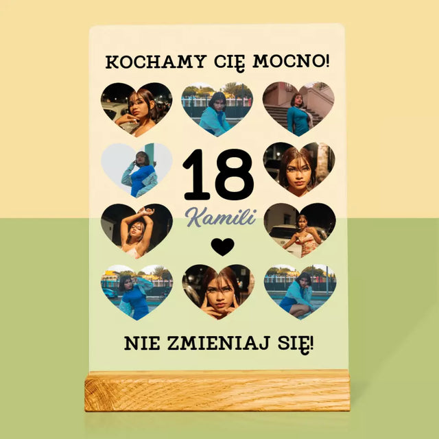 Fotokolaż: 18 Serca - Wydruk Na Szkle Akrylowym