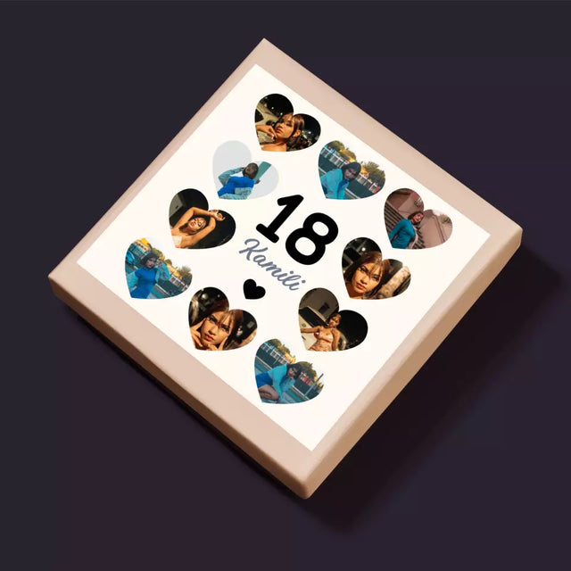 Fotokolaż: 18 Serca - Personalizowane Puzzle