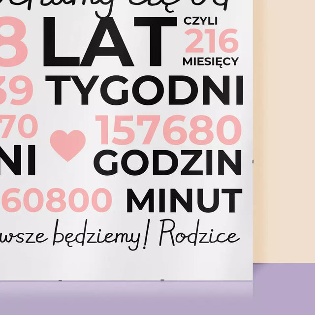 Fotokolaż: Kochamy Cię Od 18 Lat - Personalizowany Plakat