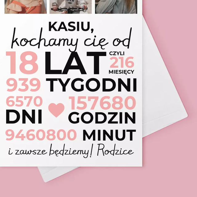 Fotokolaż: Kochamy Cię Od 18 Lat - Kartka z Życzeniami