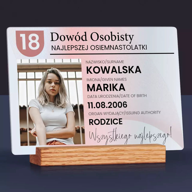 Zdjęcie i Podpis: Dowód Osobisty - Wydruk Na Szkle Akrylowym