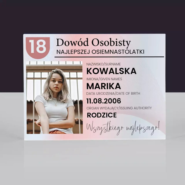 Zdjęcie i Podpis: Dowód Osobisty - Blok Akrylowy