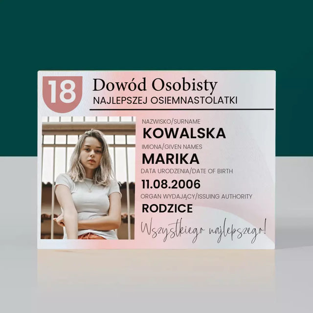 Zdjęcie i Podpis: Dowód Osobisty - Wydruk Na Drewnie