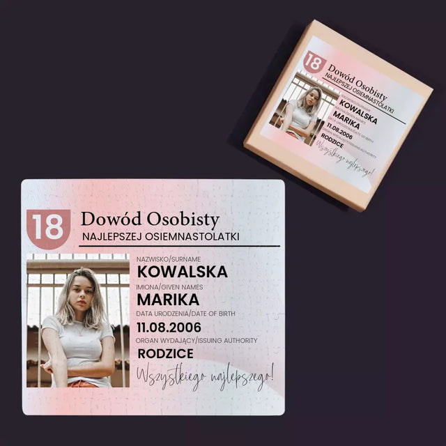 Zdjęcie i Podpis: Dowód Osobisty - Personalizowane Puzzle