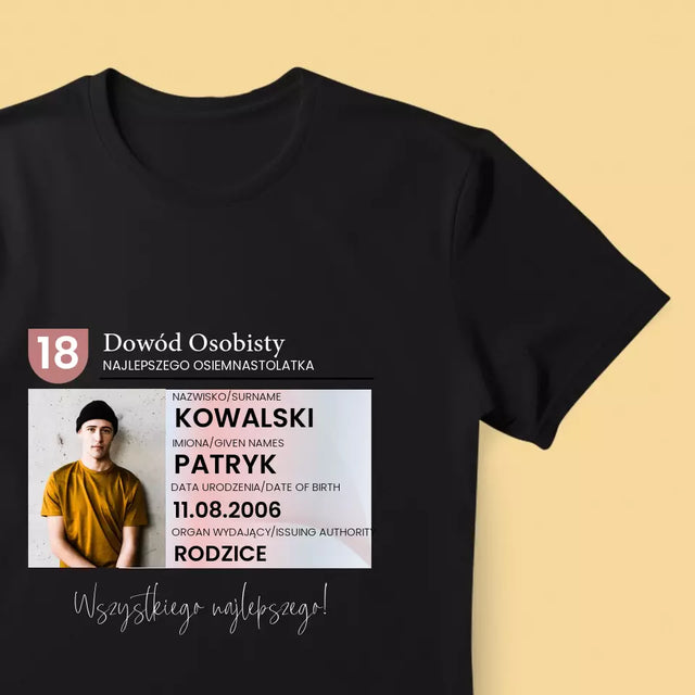 Zdjęcie i Podpis: Dowód Osobisty - Koszulka Męska