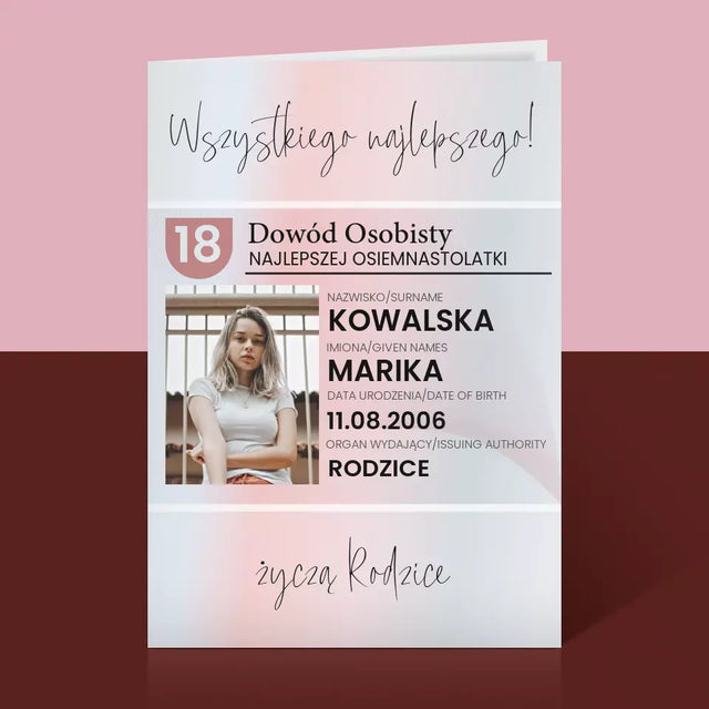 Zdjęcie i Podpis: Dowód Osobisty - Kartka z Życzeniami