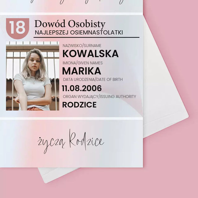 Zdjęcie i Podpis: Dowód Osobisty - Kartka z Życzeniami