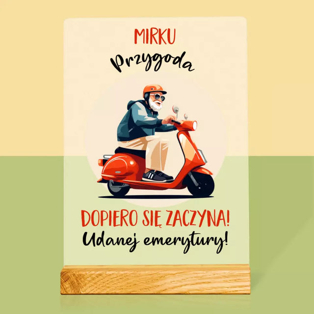 Imię i Podpis: Przygoda Dopiero Się Zaczyna - Wydruk Na Szkle Akrylowym