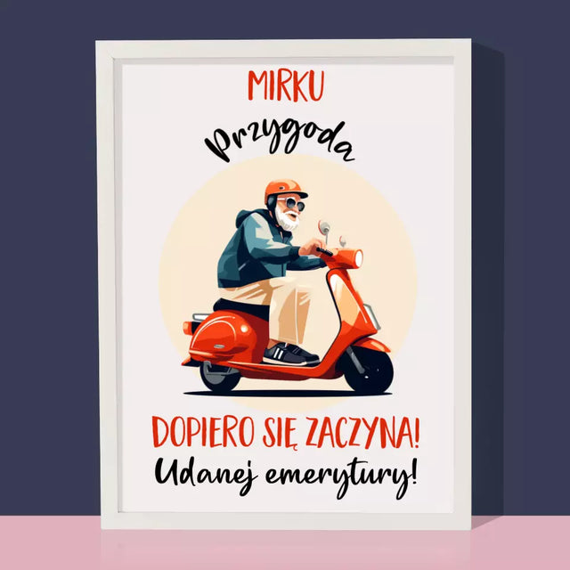 Imię i Podpis: Przygoda Dopiero Się Zaczyna - Wydruk Obramowany 30X40