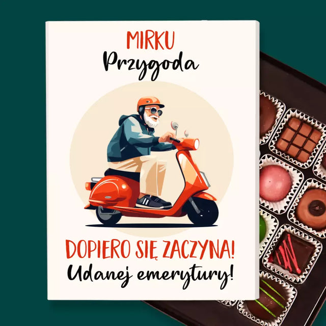 Imię i Podpis: Przygoda Dopiero Się Zaczyna - Personalizowane Praliny