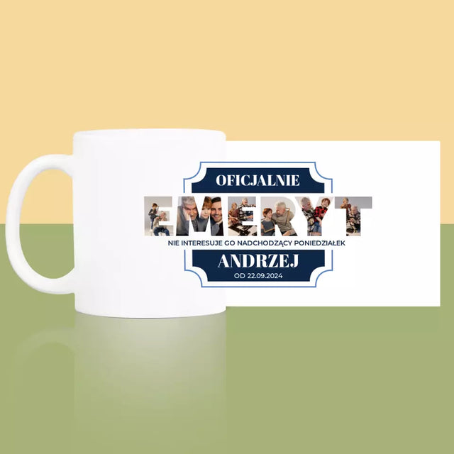 Słowo Ze Zdjęć: Oficjalnie Emeryt - Kubek z Nadrukiem