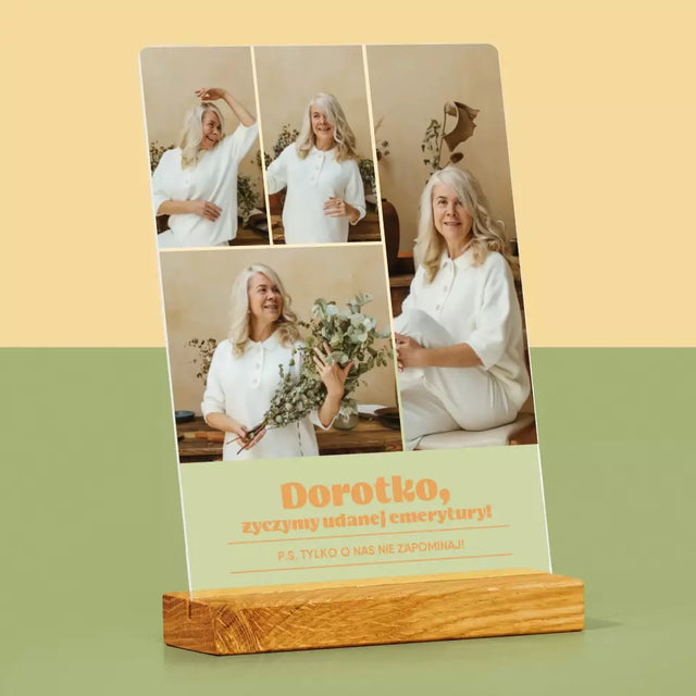 Fotokolaż: Udanej Emerytury - Wydruk Na Szkle Akrylowym