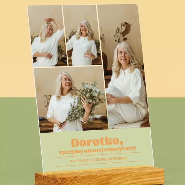 Fotokolaż: Udanej Emerytury - Wydruk Na Szkle Akrylowym