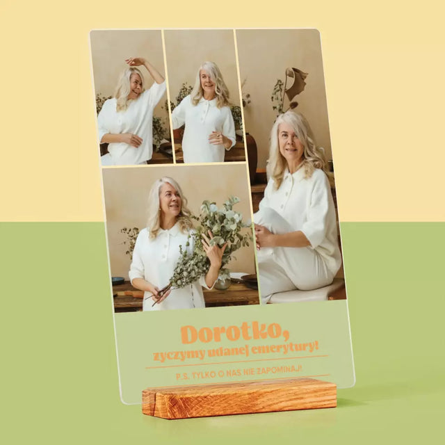 Fotokolaż: Udanej Emerytury - Wydruk Na Szkle Akrylowym