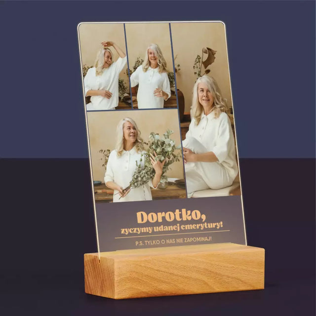 Fotokolaż: Udanej Emerytury - Wydruk Na Szkle Akrylowym