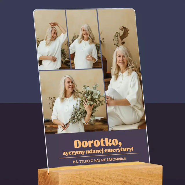 Fotokolaż: Udanej Emerytury - Wydruk Na Szkle Akrylowym