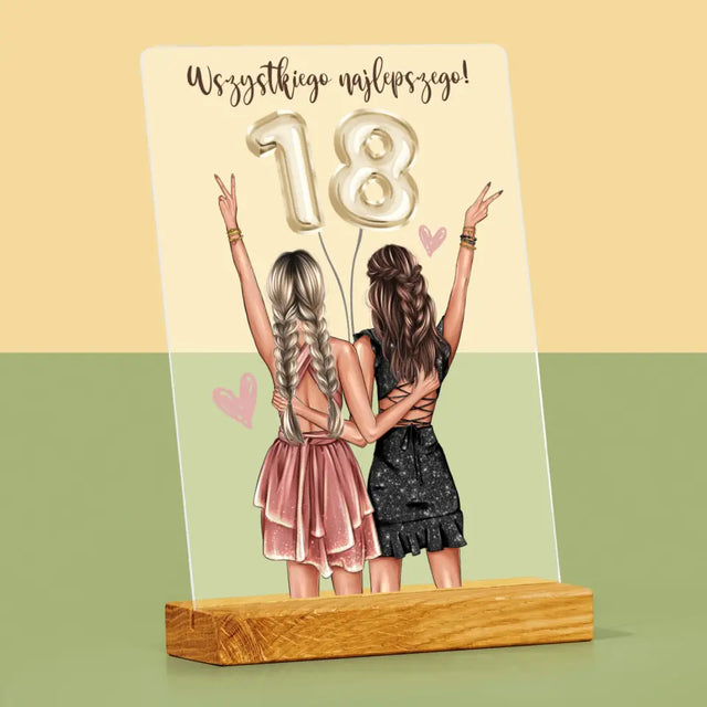 Kreator Postaci: Przyjaciółki Osiemnastka - Wydruk Na Szkle Akrylowym