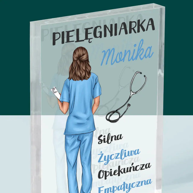 Kreator Postaci:  Cechy Pielęgniarki - Blok Akrylowy