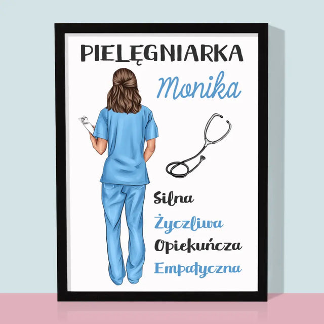 Kreator Postaci:  Cechy Pielęgniarki - Wydruk Obramowany