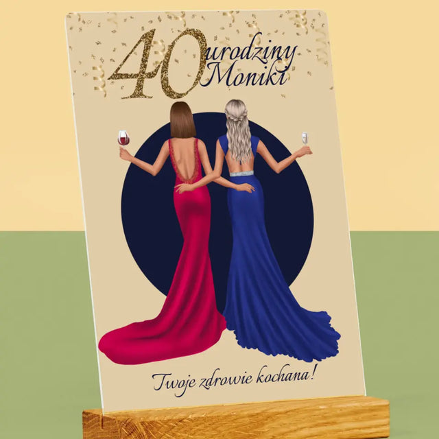 Kreator Postaci: 40 Urodziny Przyjaciółki - Wydruk Na Szkle Akrylowym