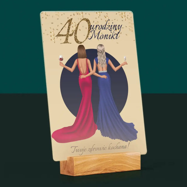 Kreator Postaci: 40 Urodziny Przyjaciółki - Wydruk Na Szkle Akrylowym