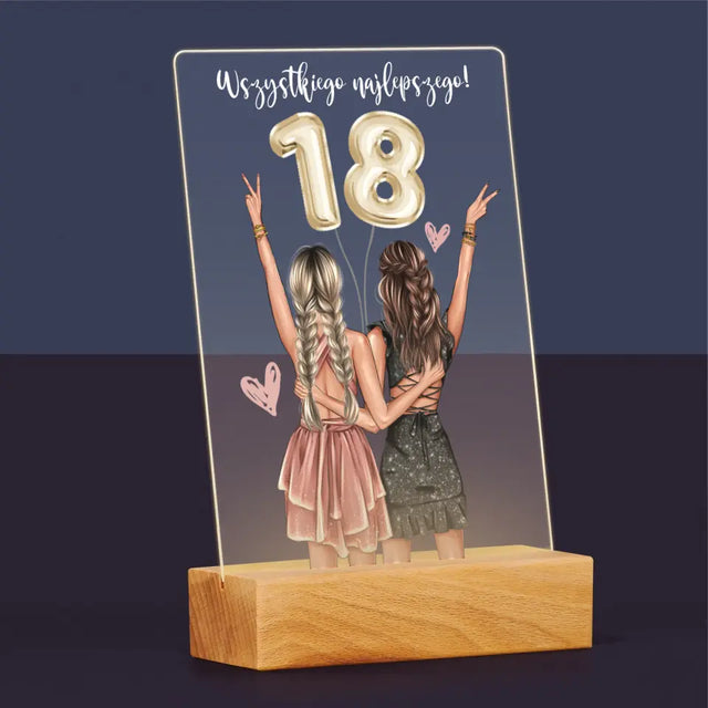 Kreator Postaci: Przyjaciółki Osiemnastka - Wydruk Na Szkle Akrylowym