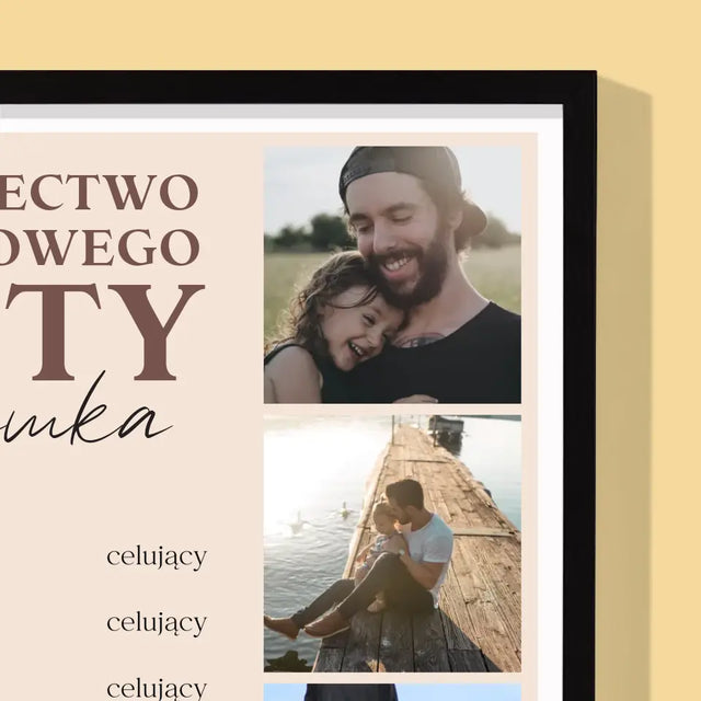 Fotokolaż: Świadectwo Wzorowego Taty - Wydruk Obramowany