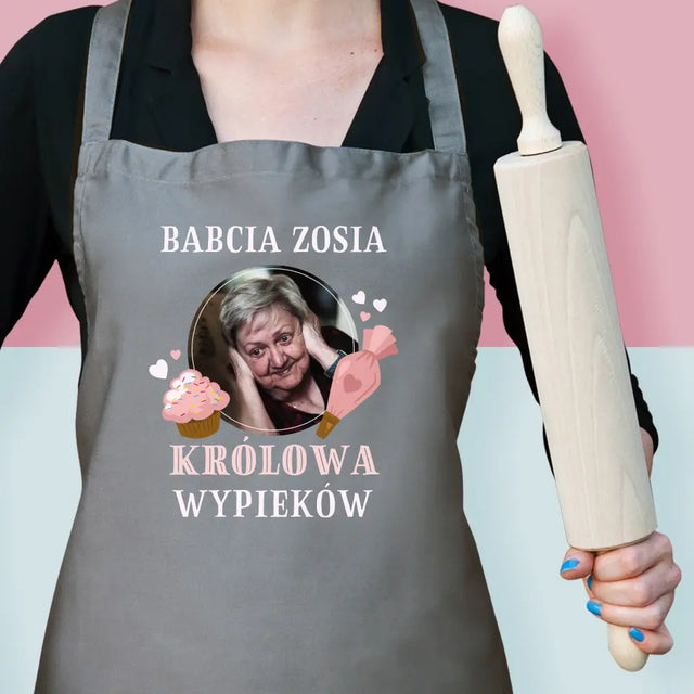 Zdjęcie i Podpis: Królowa Wypieków - Fartuch z Nadrukiem