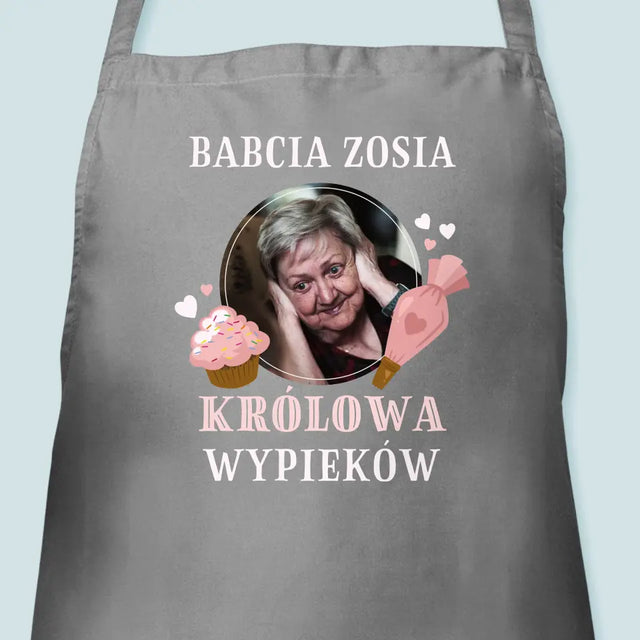 Zdjęcie i Podpis: Królowa Wypieków - Fartuch z Nadrukiem