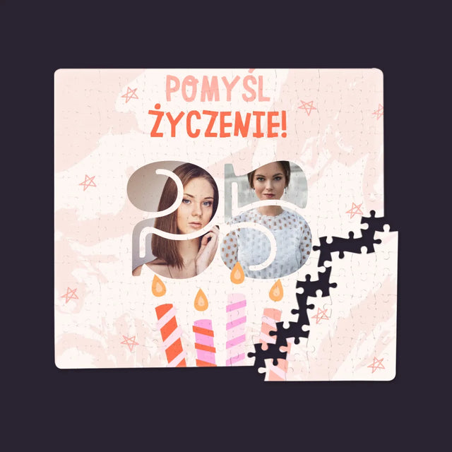 Słowo ze Zdjęć: Pomyśl Życzenie - Personalizowane Puzzle