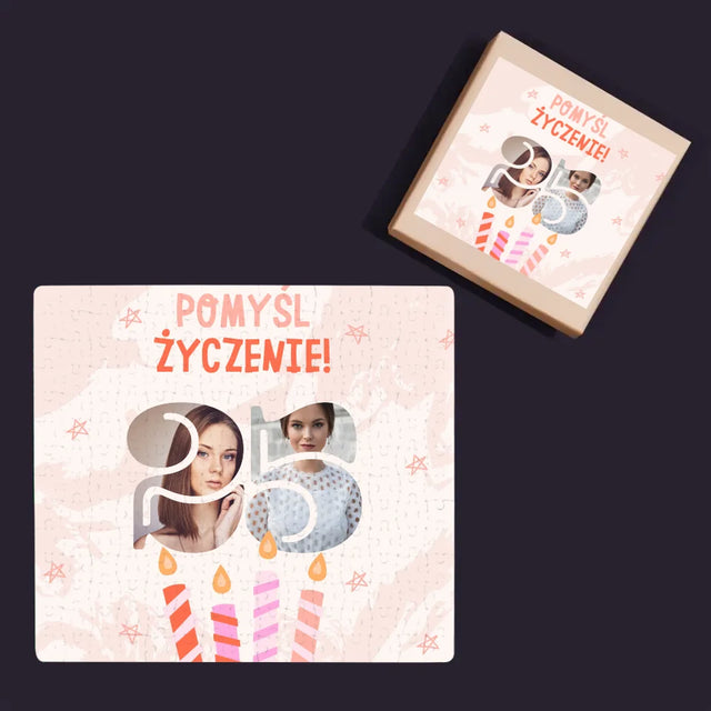 Słowo ze Zdjęć: Pomyśl Życzenie - Personalizowane Puzzle