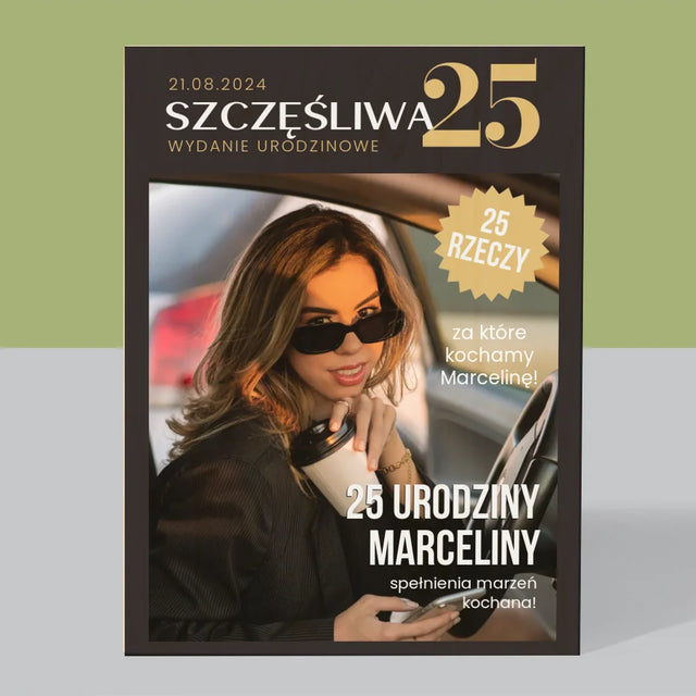 Okładka Magazynu: Szczęśliwa 25 - Wydruk Na Drewnie