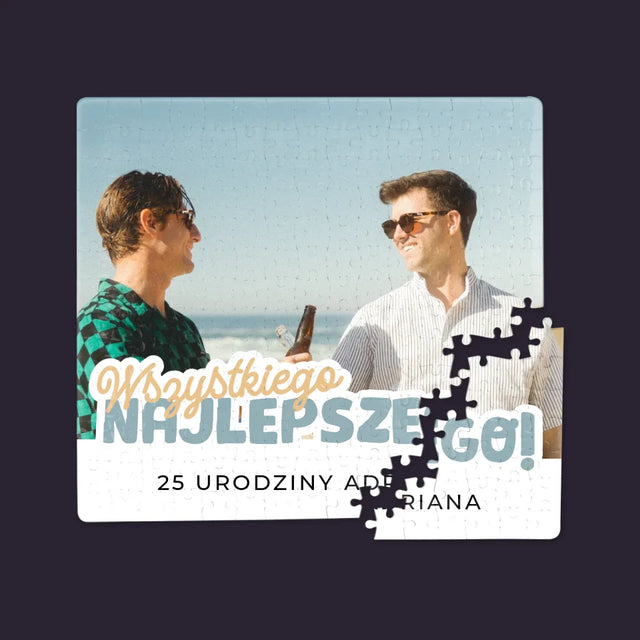 Zdjęcie i Podpis: 25 Urodziny Wszystkiego Najlepszego - Personalizowane Puzzle