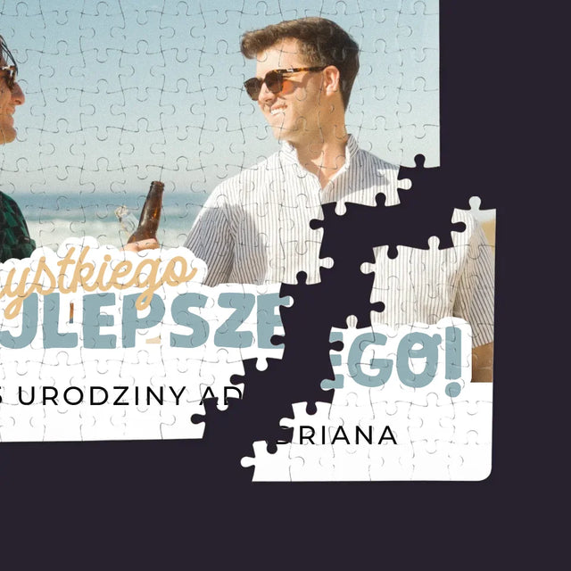 Zdjęcie i Podpis: 25 Urodziny Wszystkiego Najlepszego - Personalizowane Puzzle